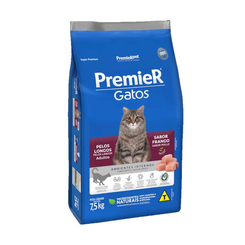 PremieR Pet Pollo para Gatos Adultos Pelo Largo - 7,5 Kg