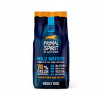 Primal Spirit Wild Waters para Perros en bolsa original con diseño azul, receta de pescado fresco y arroz para perros adultos.