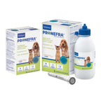 Pronefra Suplemento Alimenticio Virbac para perros y gatos, suspensión oral con imagen de perro y gato.