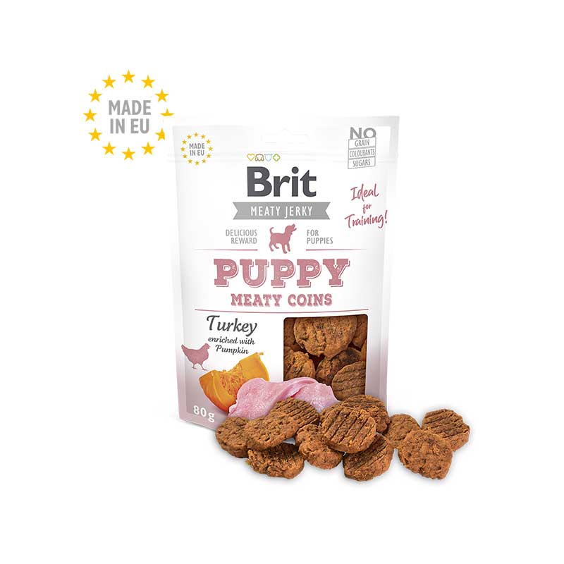 Snack Brit Meaty Coins de Pavo para Cachorros 