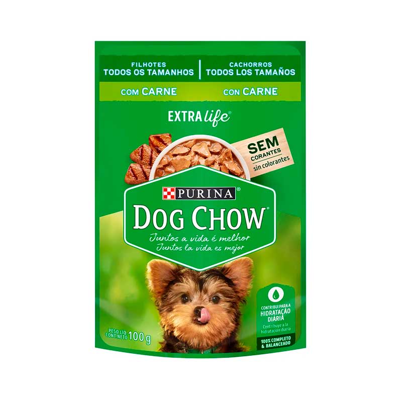 Dog Chow Pouch Carne para Cachorros 100 g