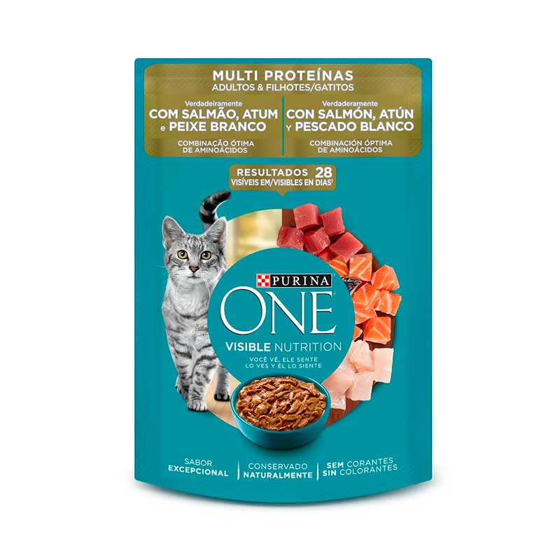 Purina One Pouch Multi Proteínas Gatos Adultos y Gatitos 85 g