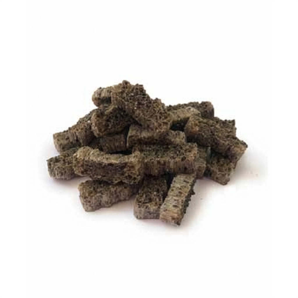 QChefs Mini para Perros Pequeños, snack dental crocante en envase negro con premios visibles y diseño de diente.