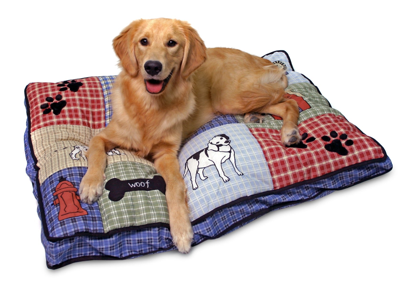 Cama Acolchada Premium de Patchwork para Perros