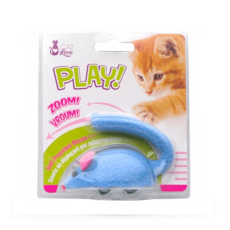 Ratón Mecánico Cat Love para Gatos - Celeste