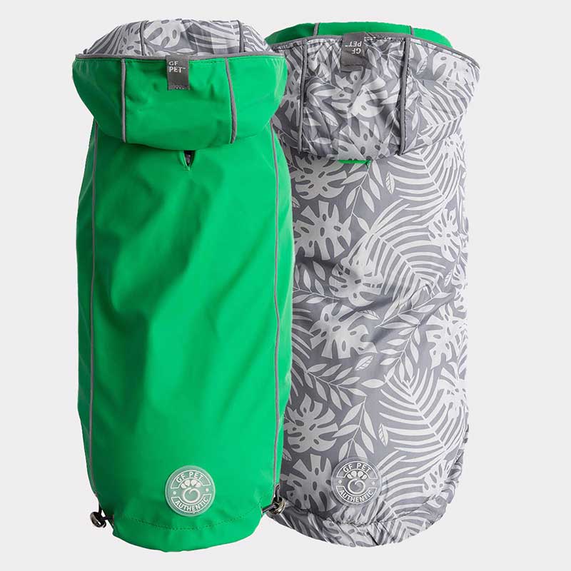 Impermeable Reversible Verde para Perros - 2XS