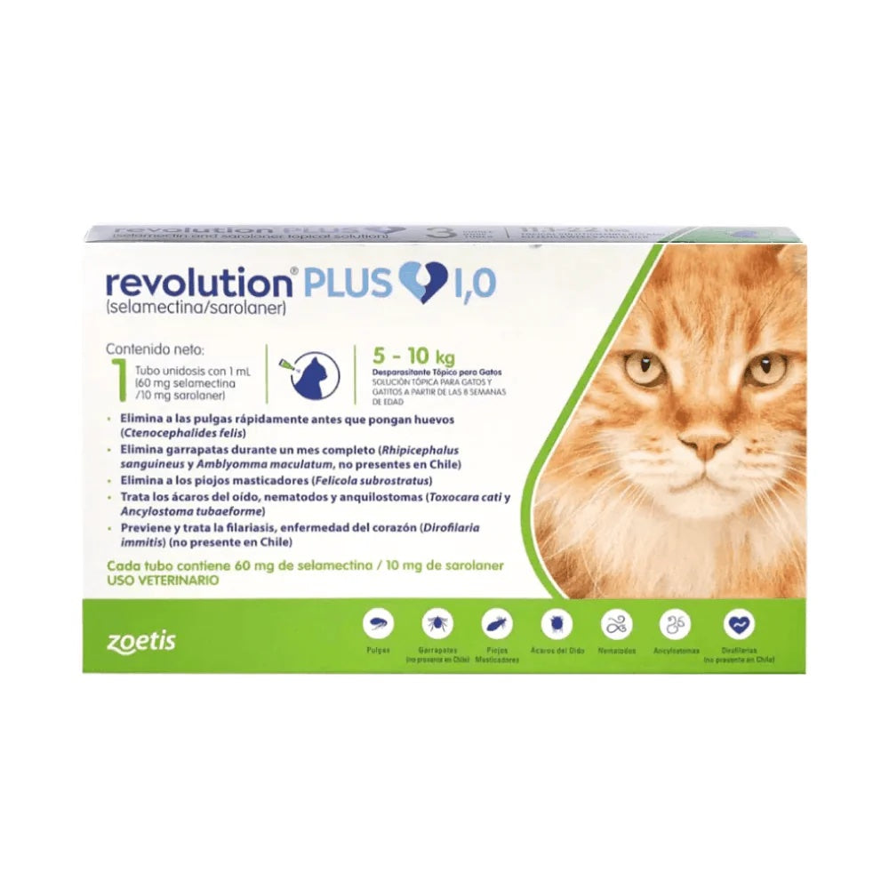 Revolution Plus Antiparasitario Interno y Externo para Gatos