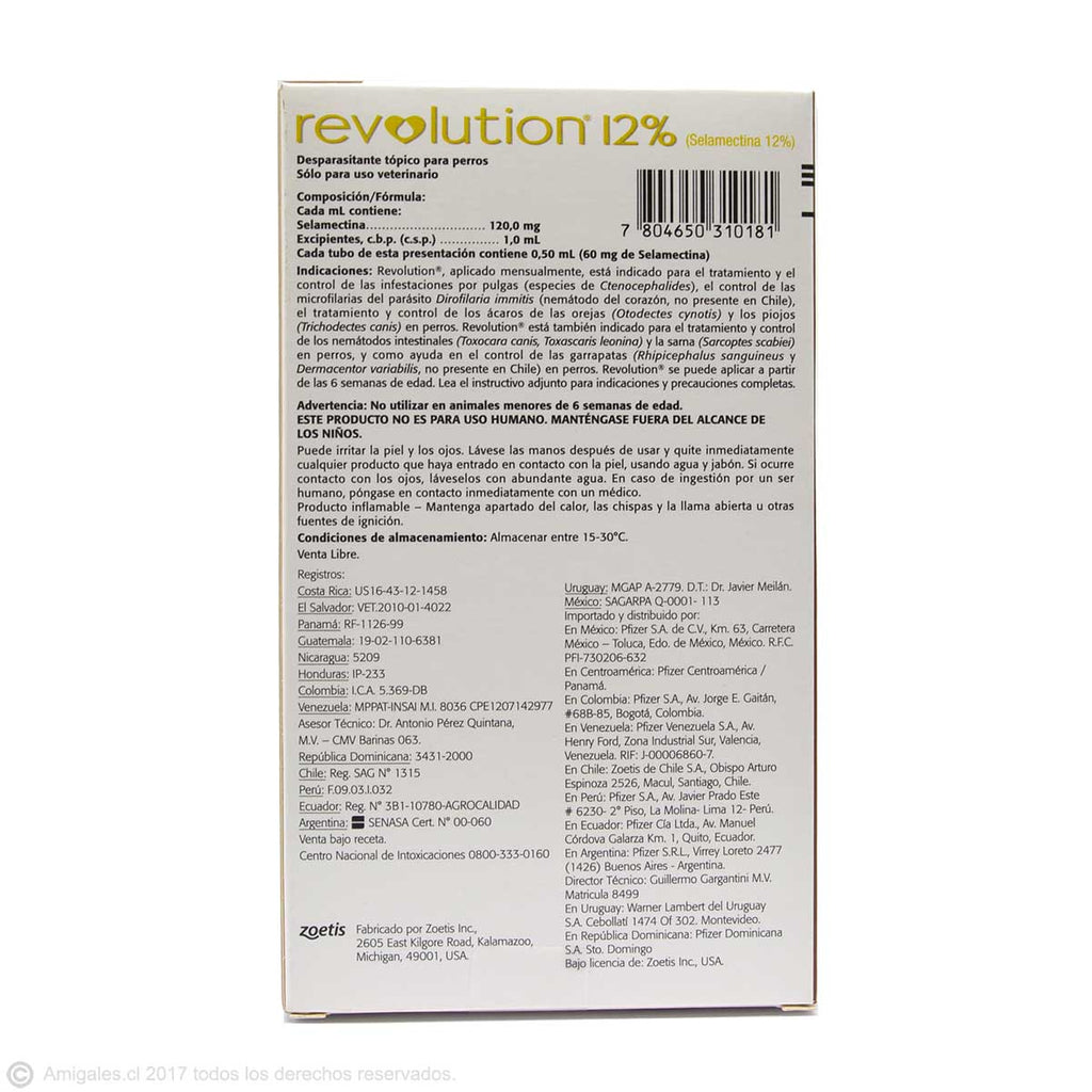 Antiparasitario REVOLUTION 12% para Perros de 5,1 a 10 kg