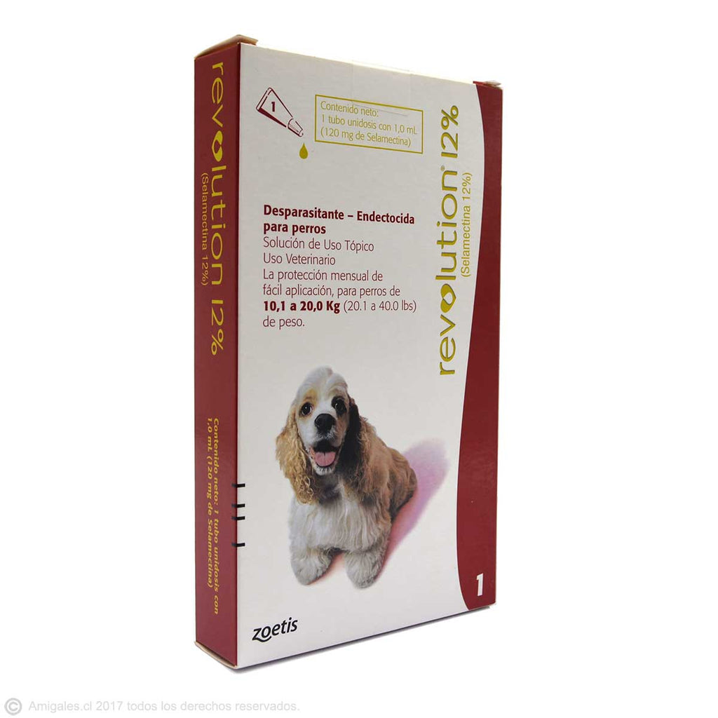 Antiparasitario REVOLUTION 12% para Perros de 10,1 a 20 kg