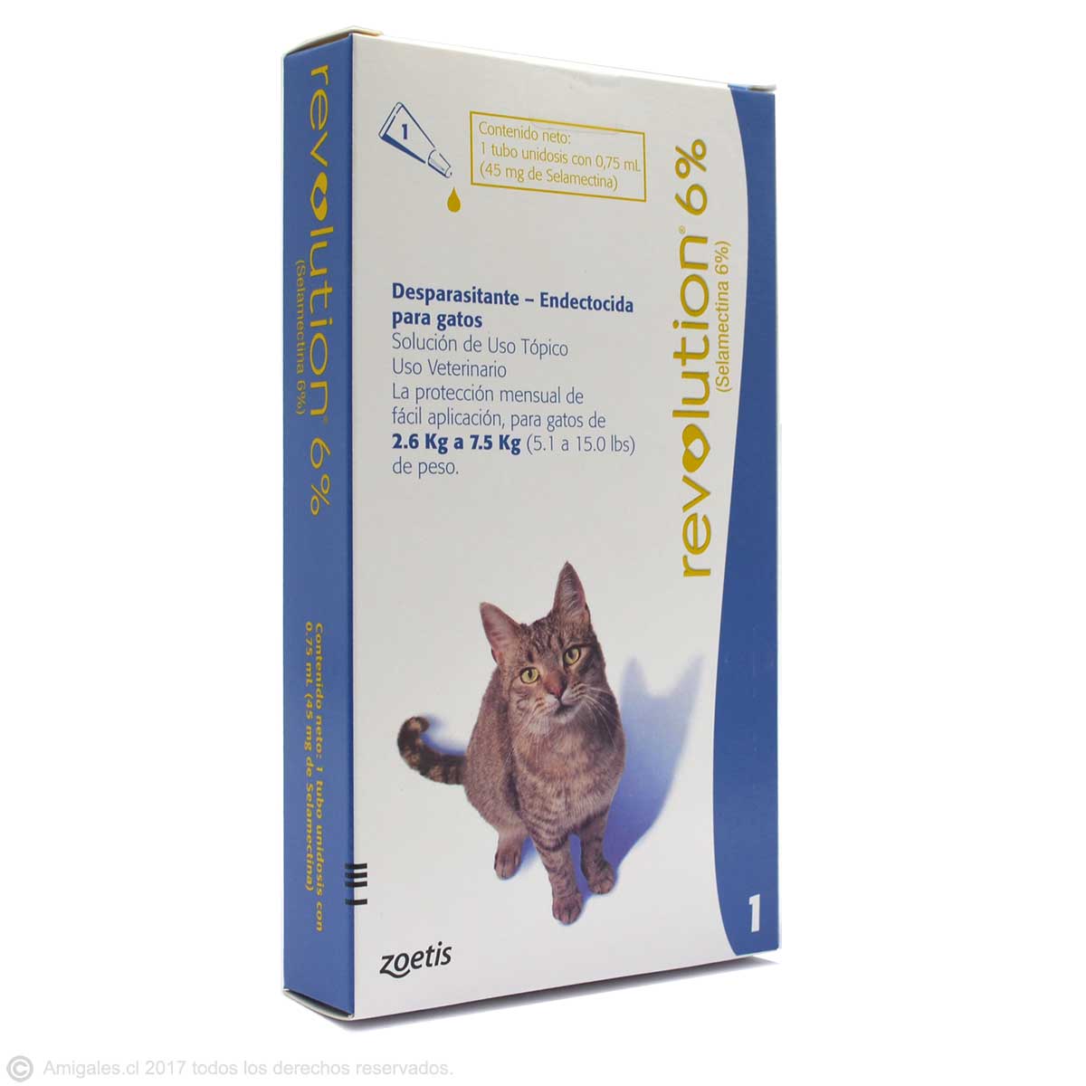 Antiparasitario REVOLUTION 6% para Gatos de 2,6 a 7,5 kg