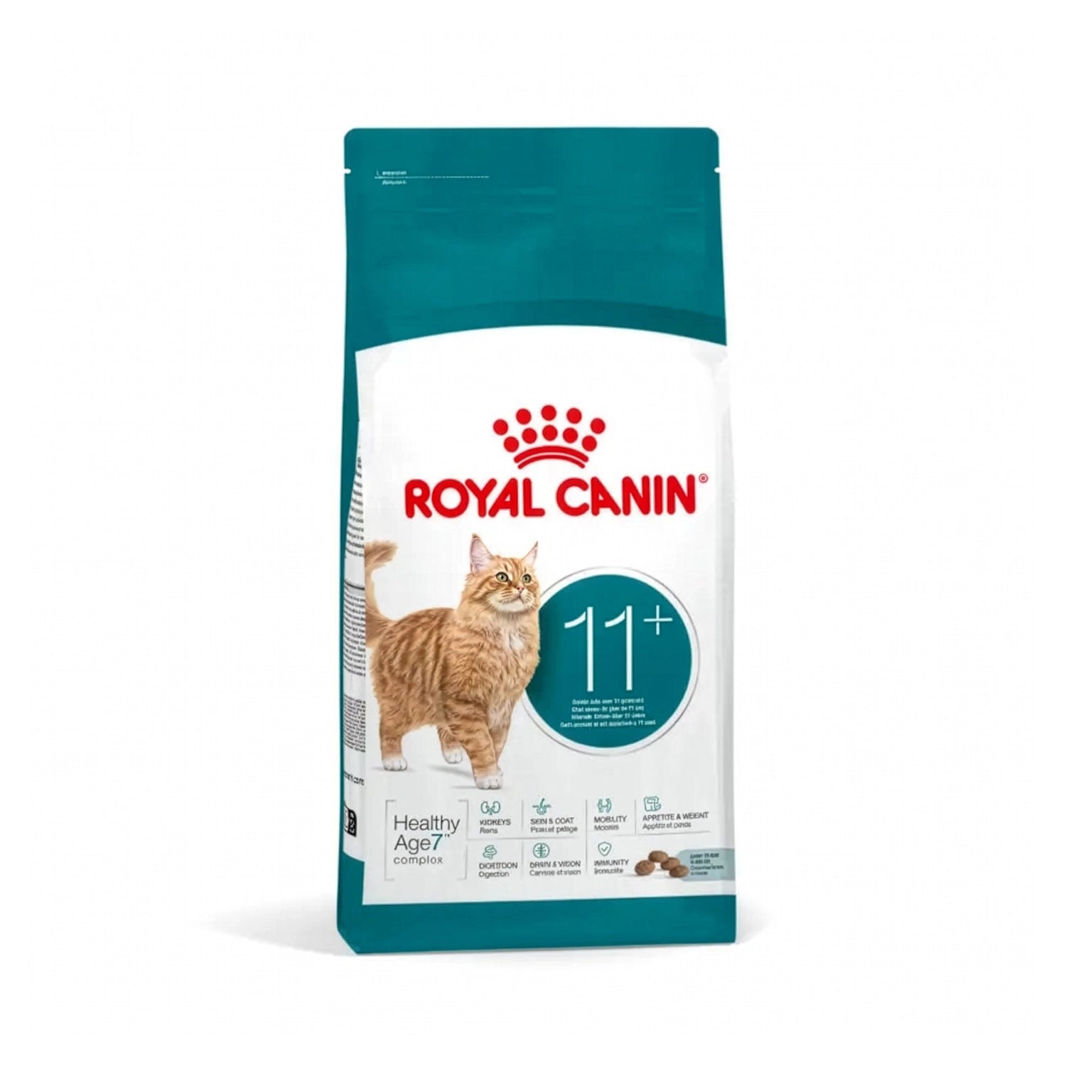 Royal Canin Gatos Ageing 11+, bolsa de alimento para gatos senior con croquetas y fórmula para mayores de 11 años.