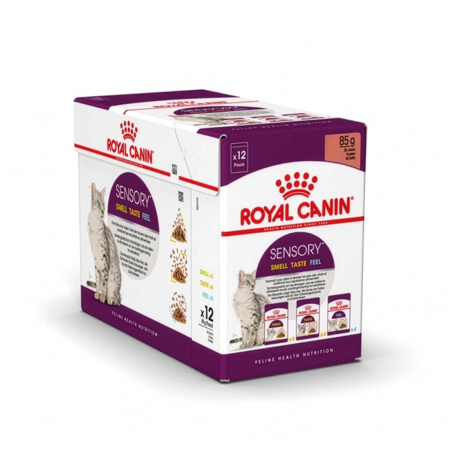 Royal Canin Pouch Sensory Variedades para Gatos, pack de 12 sobres de alimento húmedo Sensory en tres variedades.