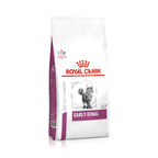 Royal Canin Early Renal para Gatos en bolsa blanca y morada, alimento veterinario formulado para el soporte renal felino.