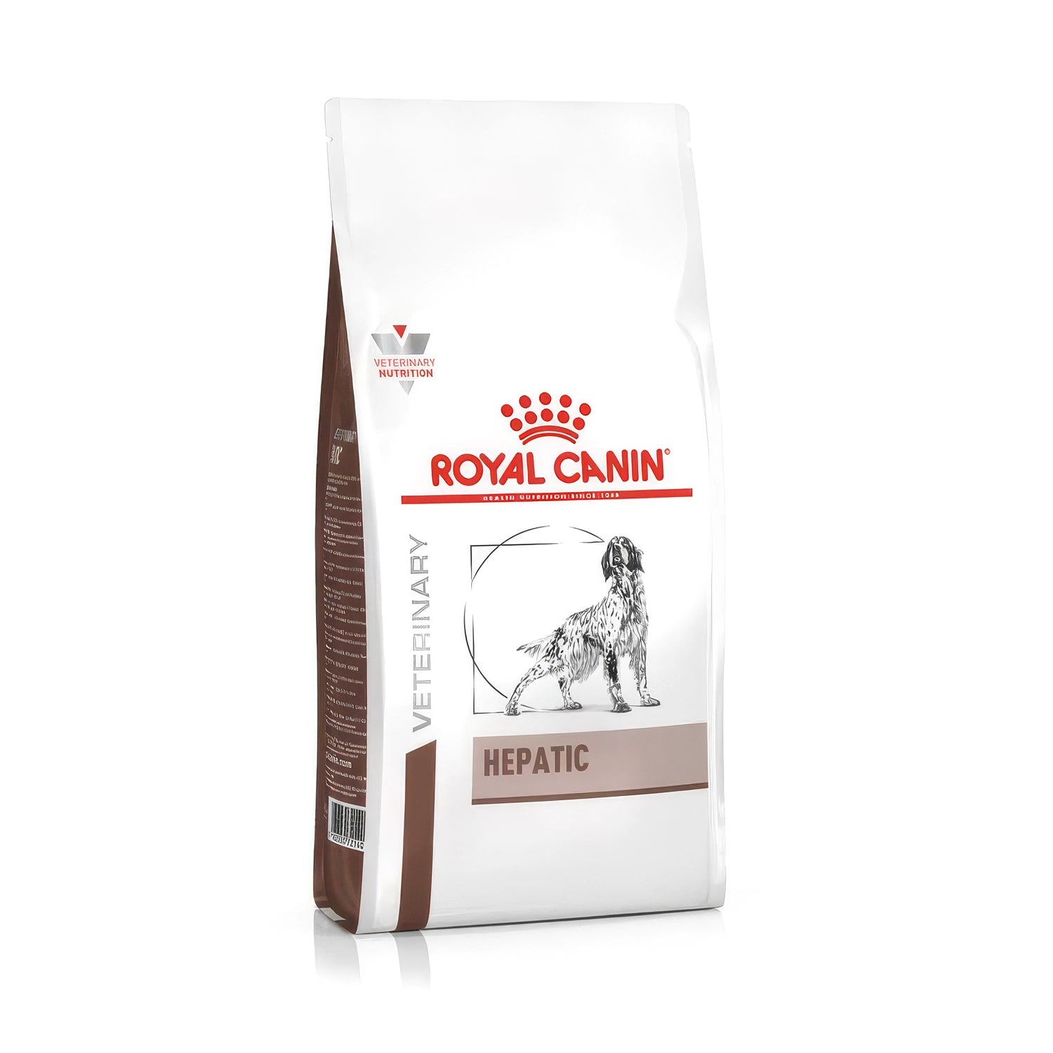 Royal Canin Hepatic para Perros alimento seco veterinario para salud hepática, saco blanco con detalles café y perro