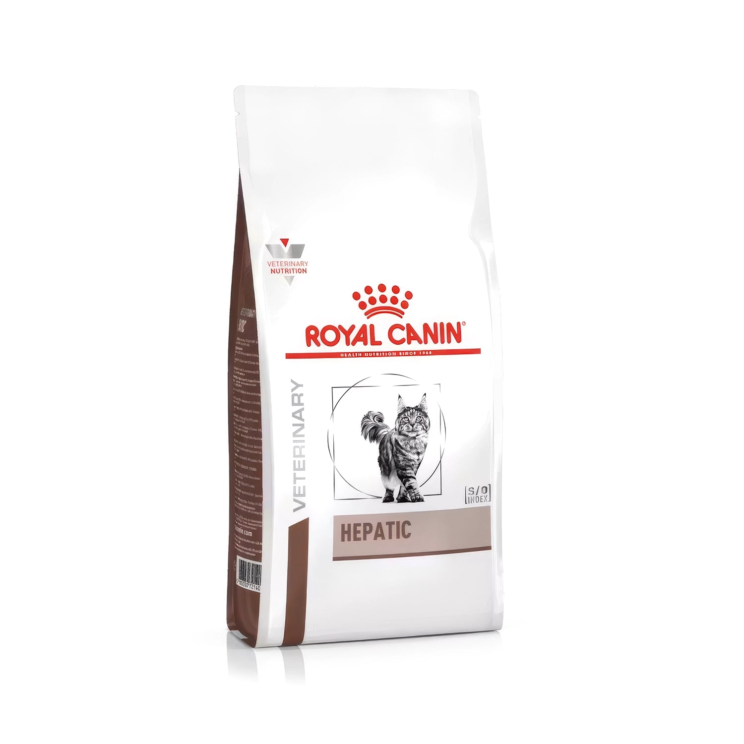 Royal Canin Hepatic para Gatos alimento seco veterinario para salud hepática, saco blanco con detalles café y gato