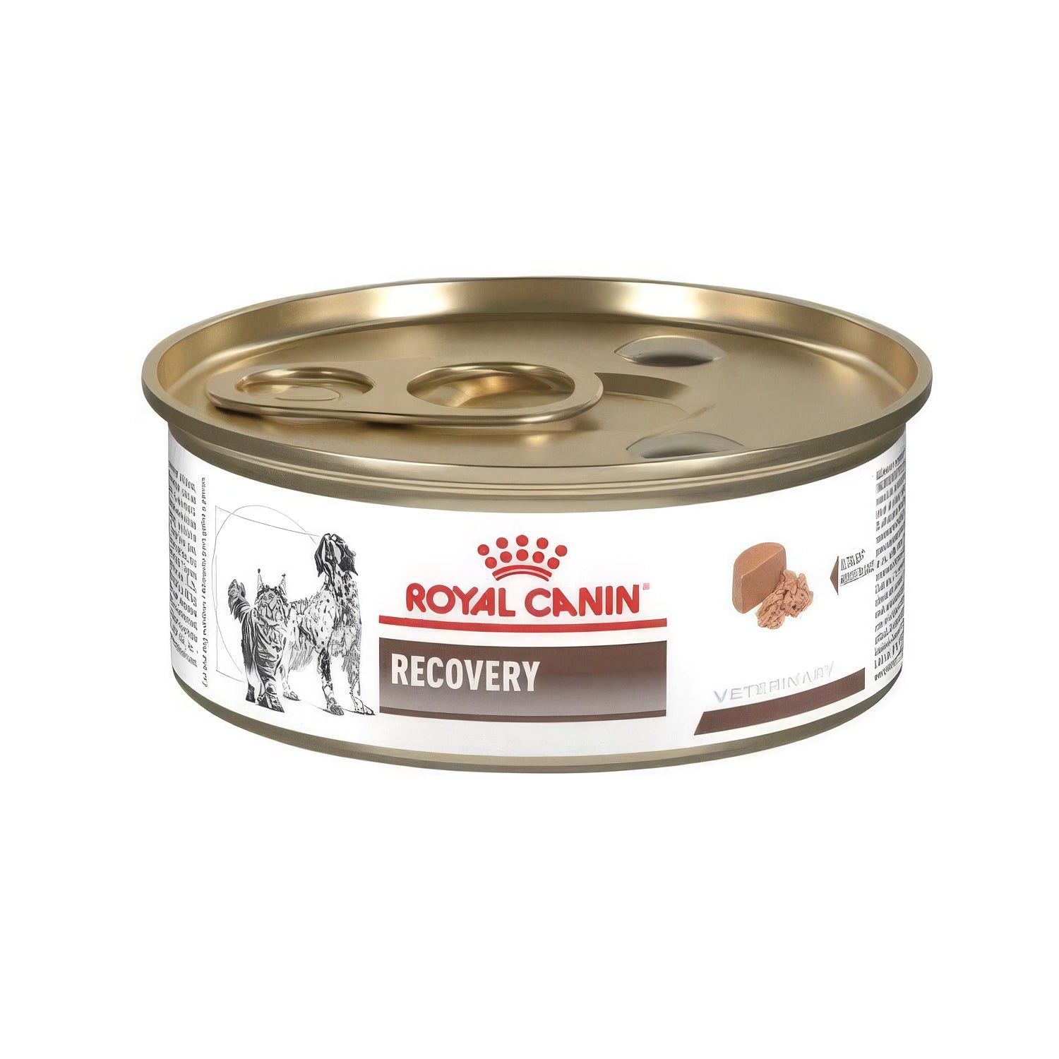 Royal Canin Recovery Lata para Perros y Gatos en envase metálico, dieta húmeda de soporte nutricional para mascotas.