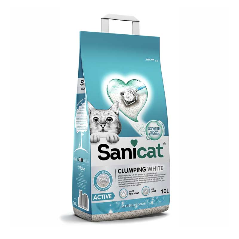 Arena Sanitaria Sanicat Clumping White Active 8,5 Kg