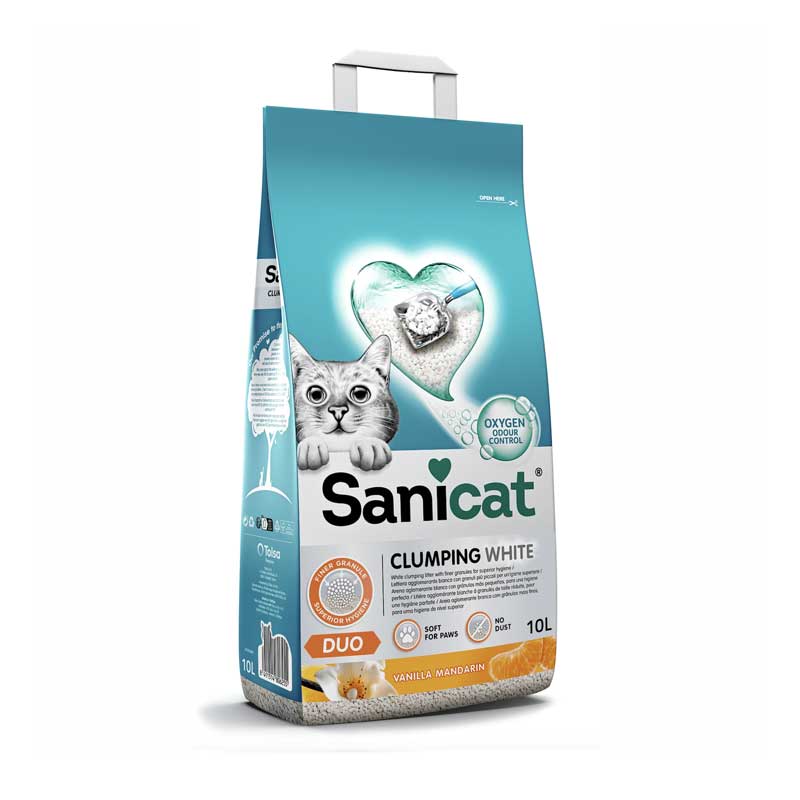 Arena Sanitaria Sanicat Clumping White Duo 8,5 Kg