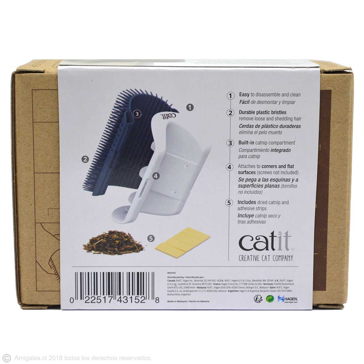 Cepillo de Pared Autoservicio "Self Groomer" con Catnip
