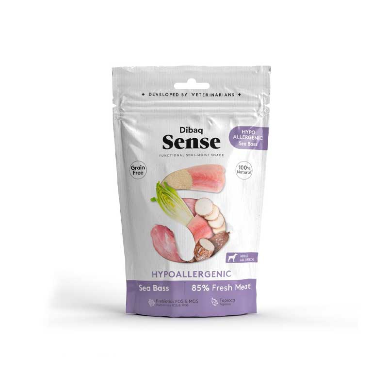 Dibaq Sense Snack Funcional Hipoalergénico Lubina para Perros 100 g