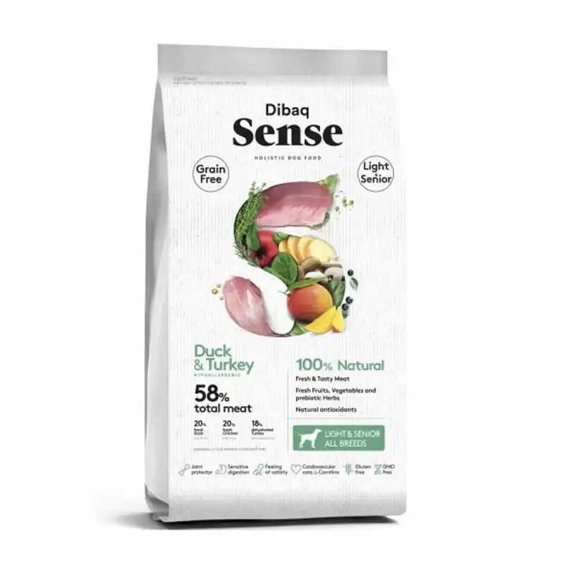 Dibaq Sense Light Pavo y Pato para Perros Senior