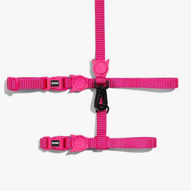 Set Arnés y Correa para Gatos "Pink Led" Zee.Cat