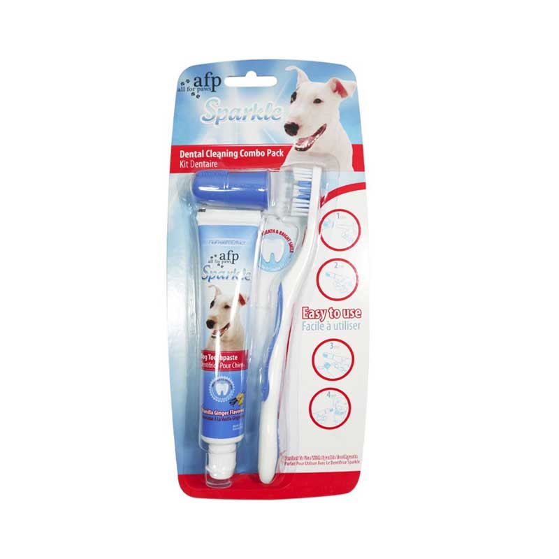 Set Cepillo Dedal y Pasta Dental Sparkle para Perros