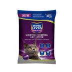 Seven Lives Arena Sanitaria Perfumada, bolsa morada de arena para gatos con imagen de gato gris y sello de alta absorción 4 kg