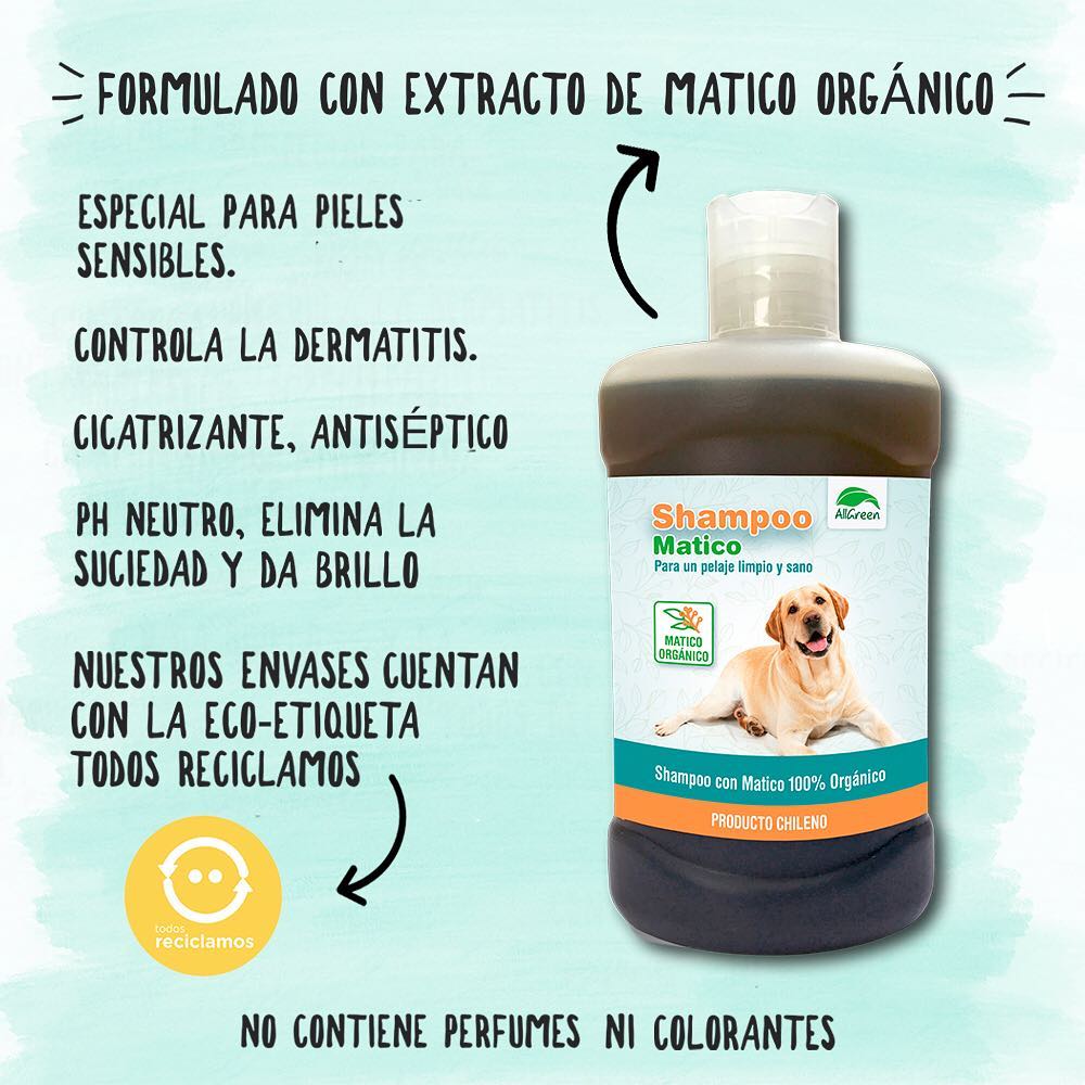AllGreen Shampoo de Matico Orgánico para Mascotas