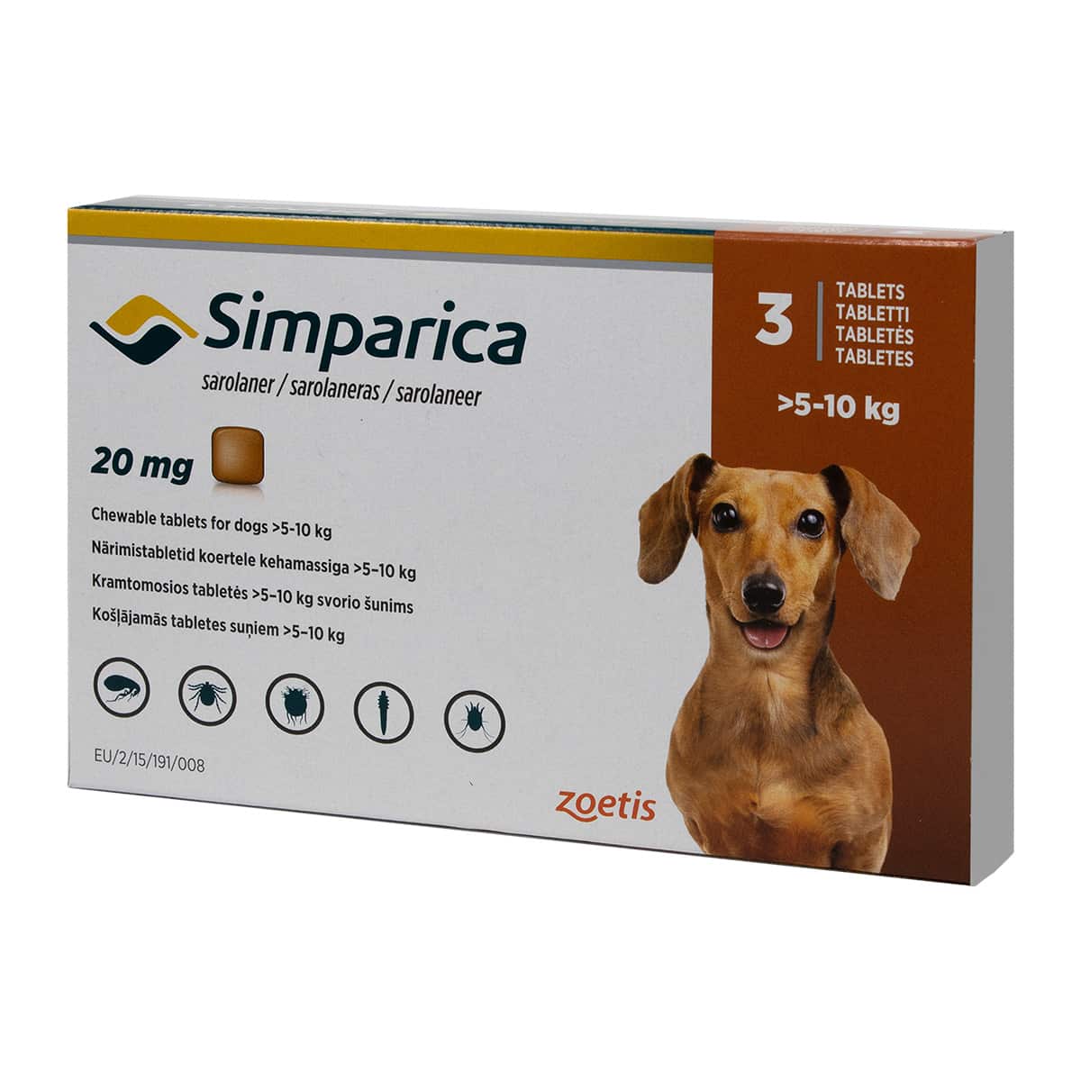 Simparica Antiparasitario para Perros - 3 comprimidos 