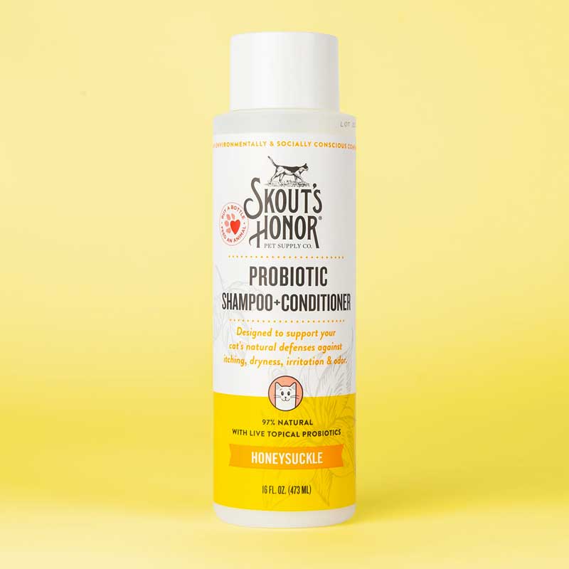 Skout's Honor Shampoo y Acondicionador Probiótico para Gatos Madreselva 473 ml