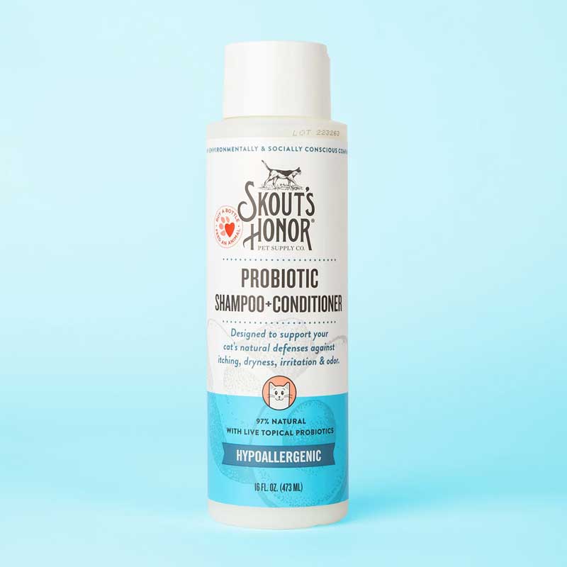 Skout's Honor Shampoo y Acondicionador Probiótico para Gatos Sin Perfume 473 ml