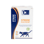 Stride Plus Gatos TRM en caja de 160 mL con ilustración de gato y articulaciones destacadas, apoyo nutricional para movilidad.