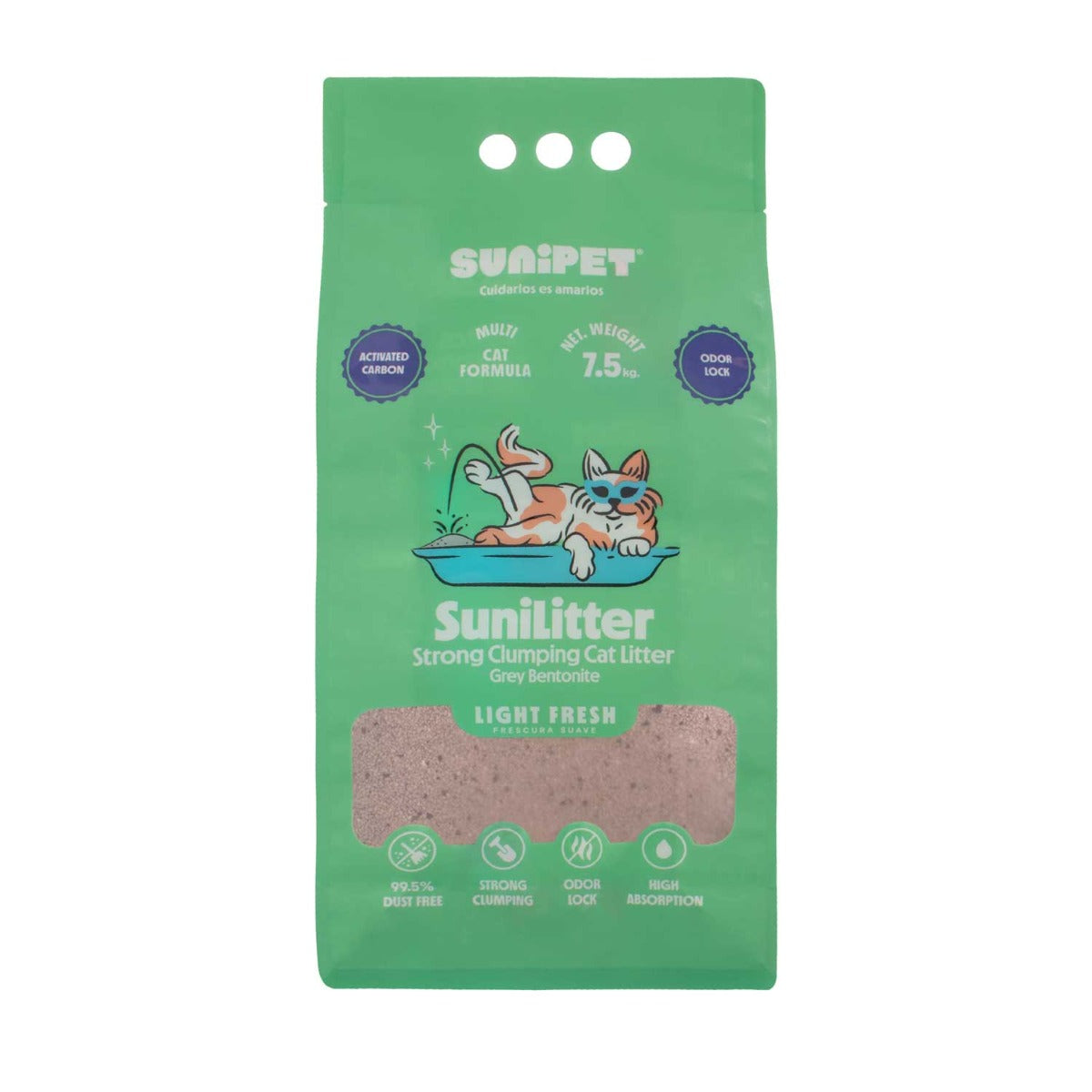 SuniLitter Arena Sanitaria Carbón Activado - Aroma Fresh 7,5 Kg
