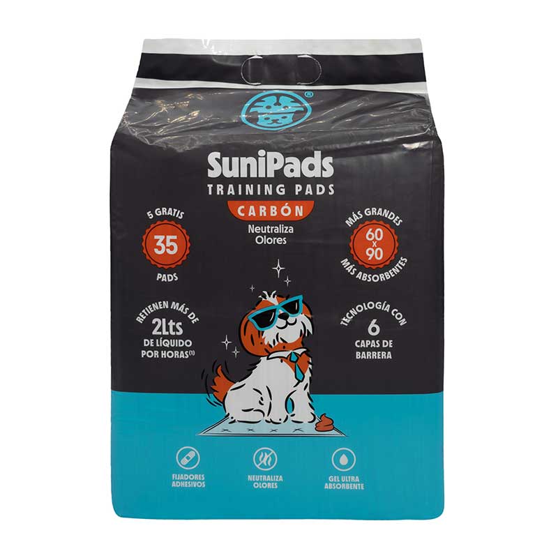 Sabanillas Carbón Ultra Absorbentes Sunipet 35 Unidades