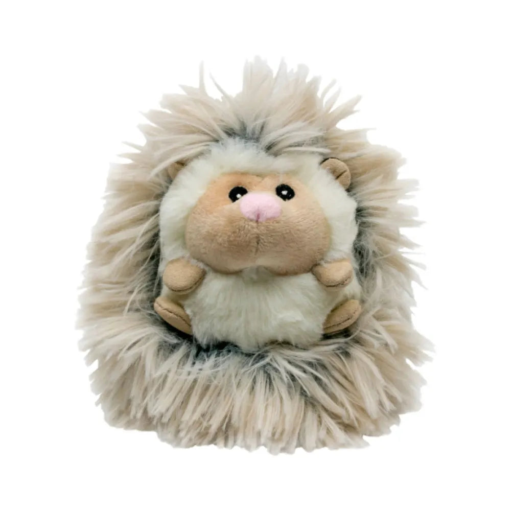 Tall Tails Peluche Erizo Pequeño con Sonido para perros, juguete de felpa con diseño de erizo beige y gris, rostro bordado y textura mullida