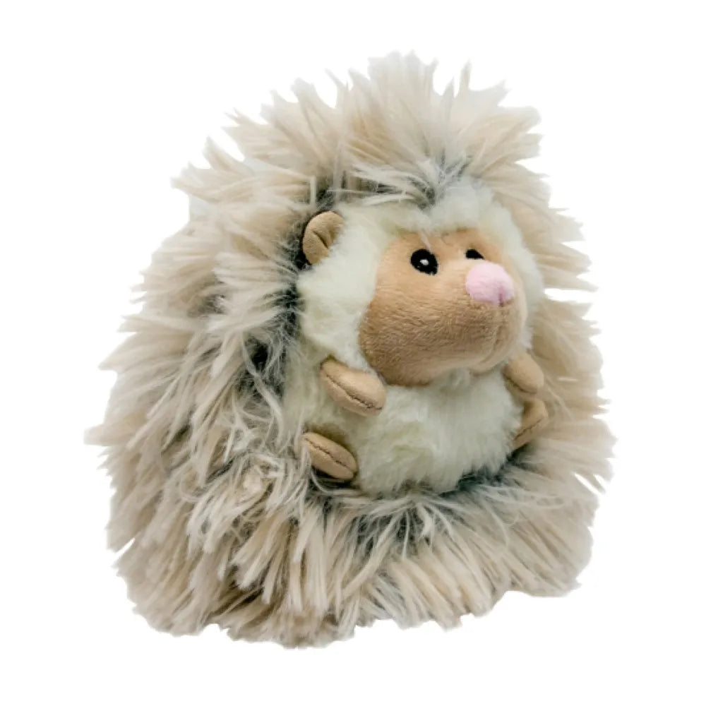Tall Tails Peluche Erizo Pequeño con Sonido para perros, juguete de felpa con diseño de erizo beige y gris, rostro bordado y textura mullida