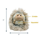 Tall Tails Peluche Erizo Pequeño con Sonido para perros, juguete de felpa con diseño de erizo beige y gris, rostro bordado y textura mullida