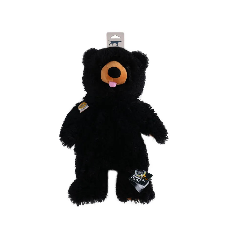 Tall Tails Peluche Sin Relleno Oso Negro juguete para perros con forma de oso negro, tela suave, sin relleno y diseño alargado