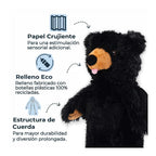 Tall Tails Peluche Sin Relleno Oso Negro juguete para perros con forma de oso negro, tela suave, sin relleno y diseño alargado