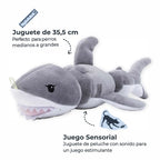 Tall Tails Juguete Articulado Tiburon para perros, peluche largo verde con segmentos articulados y diseño de cocodrilo con dientes