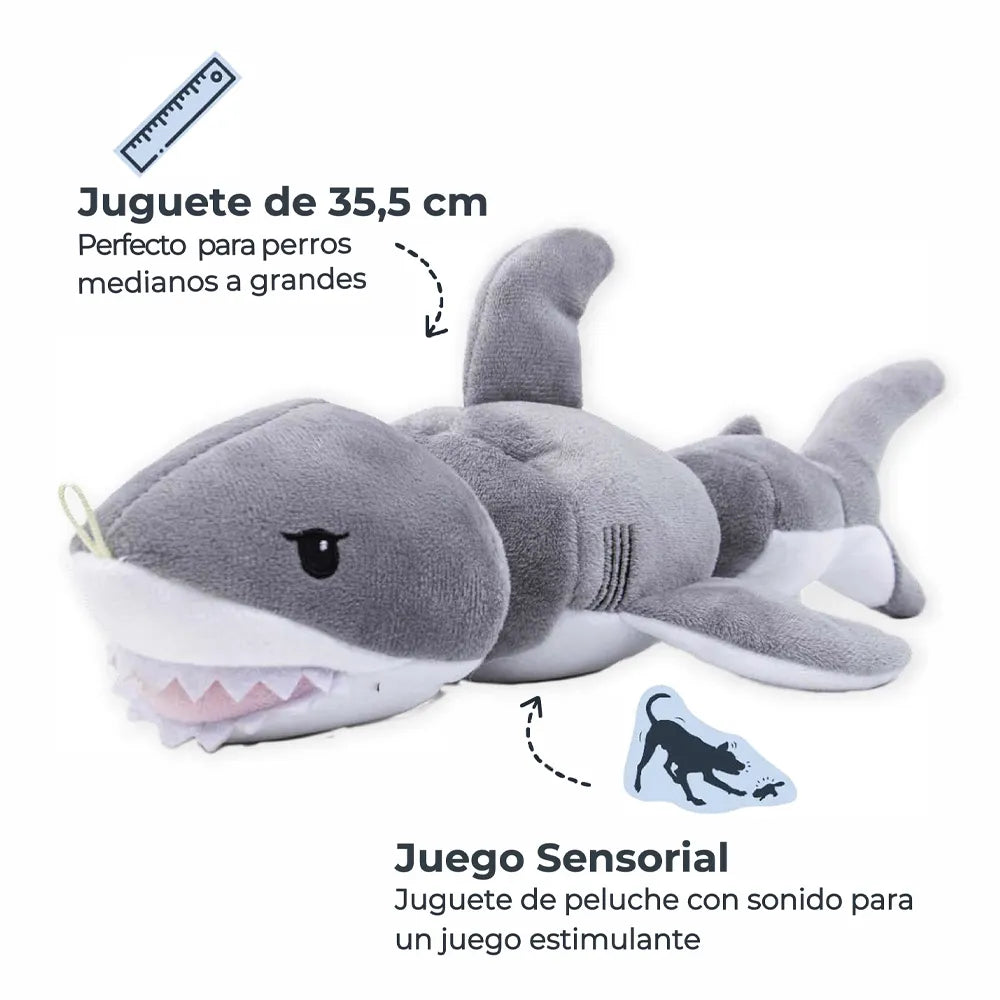 Tall Tails Juguete Articulado Tiburon para perros, peluche largo verde con segmentos articulados y diseño de cocodrilo con dientes