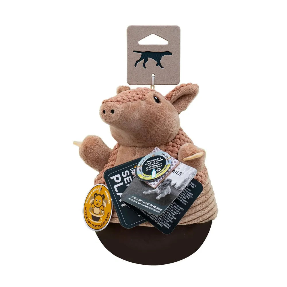 Tall Tails Juguete Rodador armadillo , juguete para perros tipo peluche base rodadora, incluye etiquetas y diseño interactivo