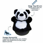 Tall Tails Juguete Rodador Panda, juguete para perros tipo peluche con panda y base rodadora, incluye etiquetas y diseño interactivo