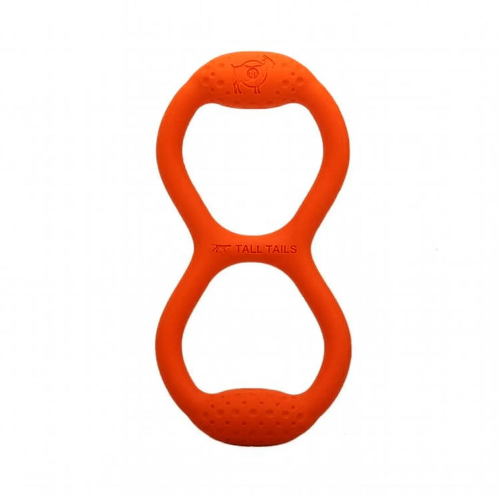 Beco Juguete de Goma Natural para Tirar Rubber Tug, juguete naranja en forma de ocho para perros, resistente y flexible