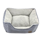 Cama "Bolster" Tall Tails color Charcoal para perros, cama acolchada gris con bordes altos y centro suave afelpado