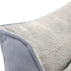Cama "Bolster" Tall Tails color Charcoal para perros, cama acolchada gris con bordes altos y centro suave afelpado