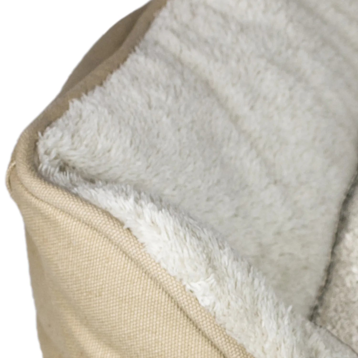 Cama "Bolster" Tall Tails color Khaki para perros, cama acolchada con bordes altos y centro suave afelpado beige