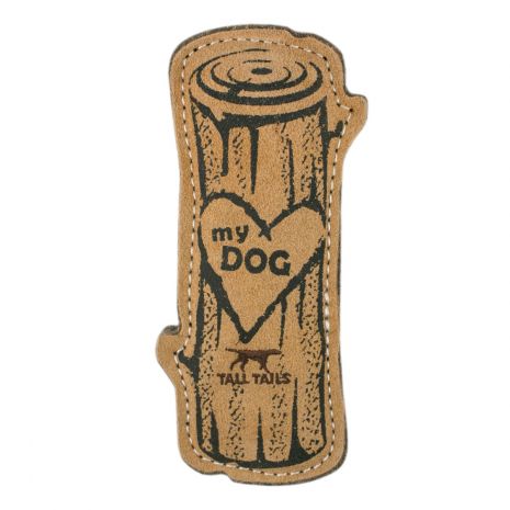 Juguete Cuero Natural "Love My Dog Log" Tall Tails