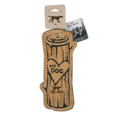 Juguete Cuero Natural "Love My Dog Log" Tall Tails